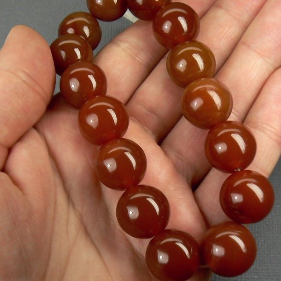 Genuine Red AGATE Round 14.0 mm Ball Bracelet - Picture 4 of 4